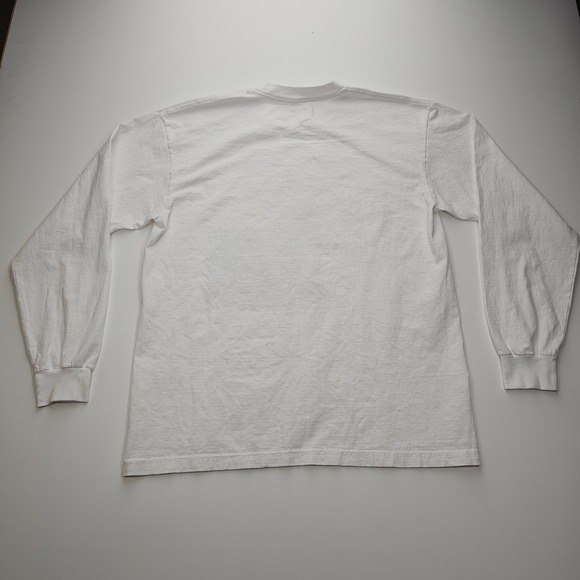 One of These Days Mens White Long Sleeve Graphic T-Shirt Cotton USA Made L y2k - Picture 6 of 8